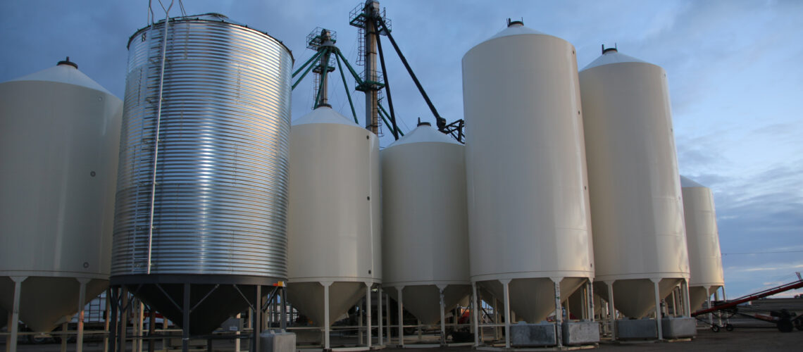 A group of silos storing polyphosphates.