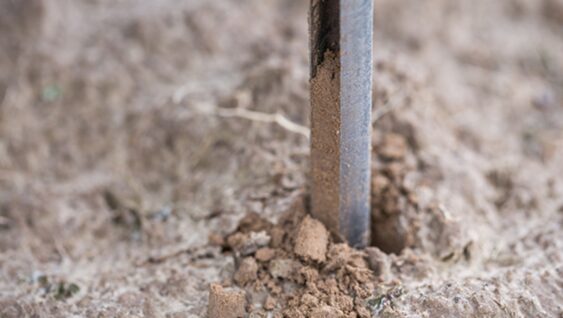 Soil Sampling. Automated probe for soil samples taking sample with soil probe.