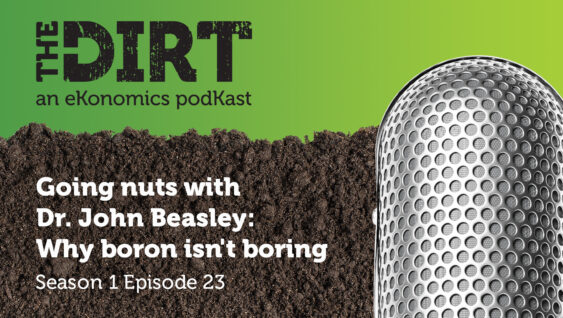 Promotional image for The Dirt PodKast featuring a microphone, with text 'Going nuts with Dr. John Beasley, Season 1 Episode 23'
