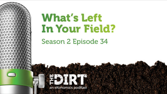 Promotional image for The Dirt PodKast featuring a microphone, with text 'What's Left In Your Field, Season 2 Episode 34'