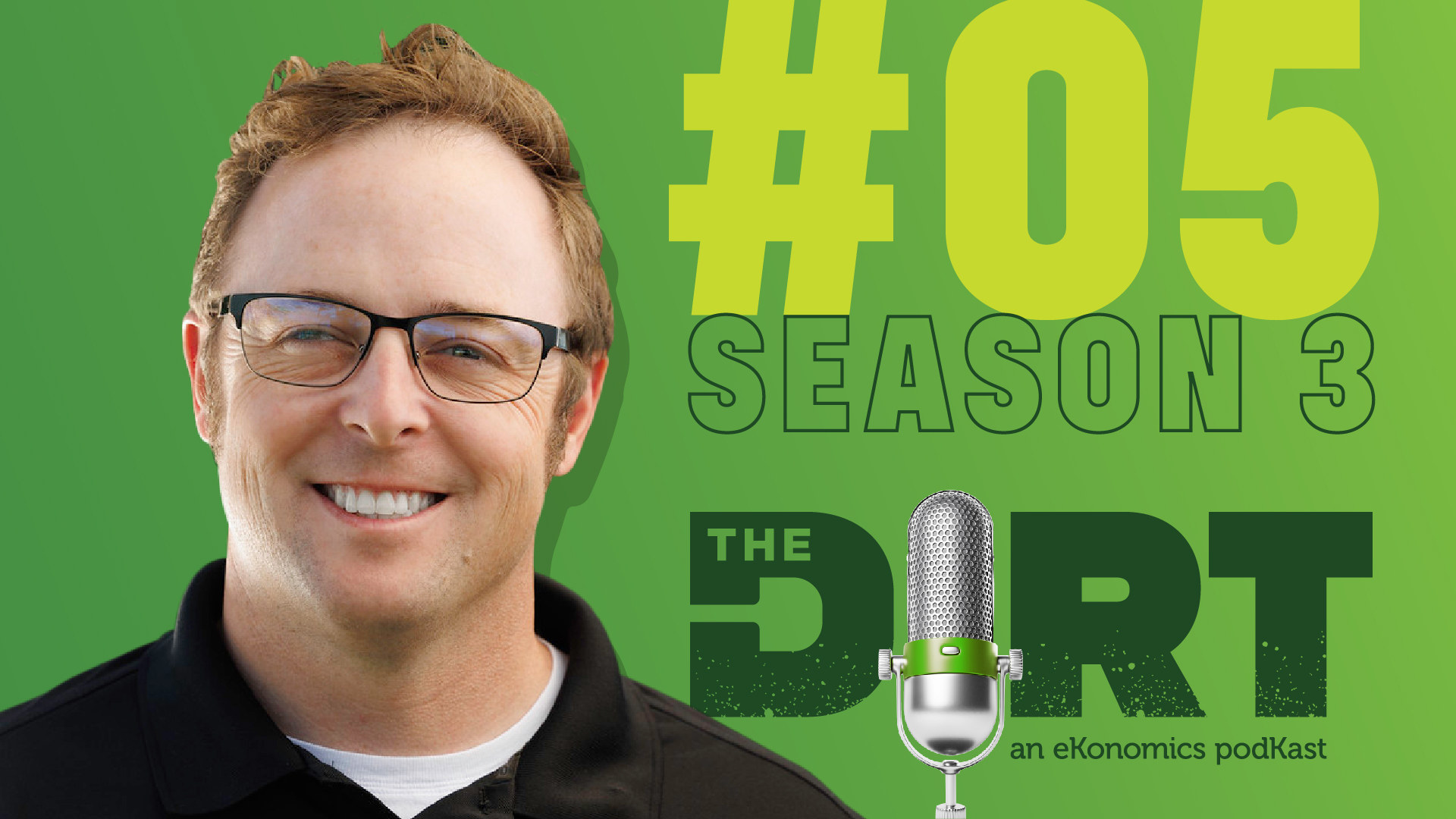Promotional image for The Dirt PodKast featuring a microphone, with text 'Season 3 Episode 5'