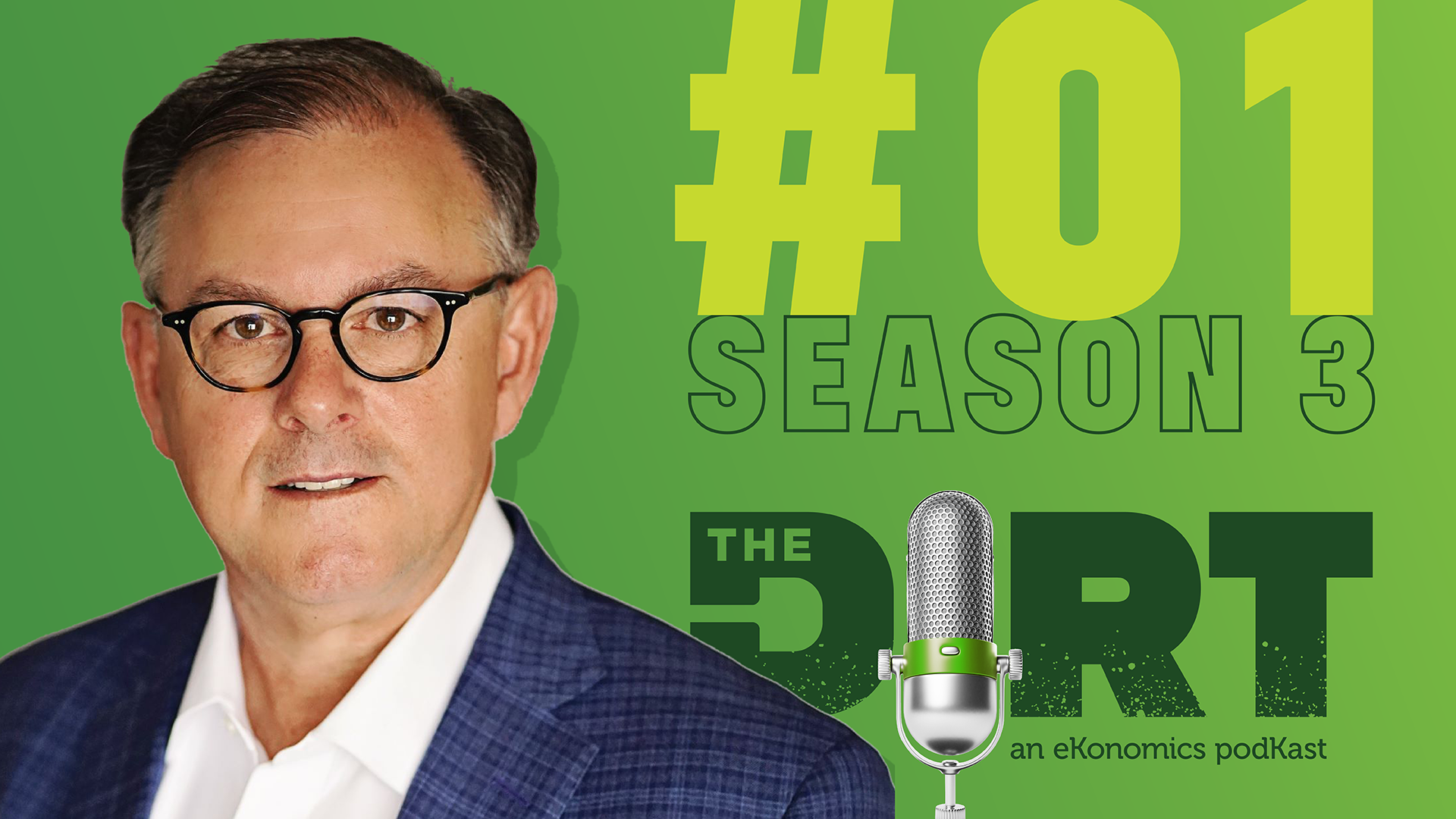 Promotional image for The Dirt PodKast featuring a microphone, with text 'Season 3 Episode 1'