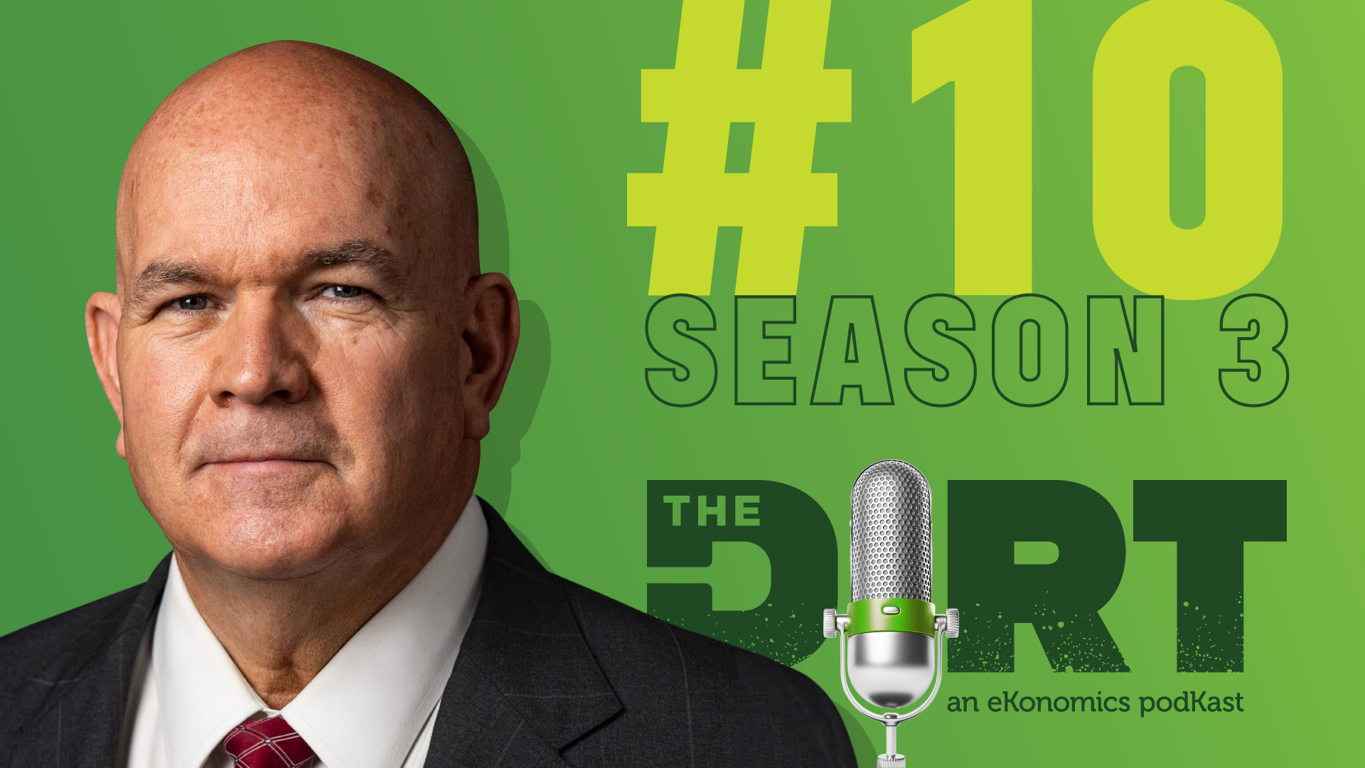 Promotional image for The Dirt PodKast featuring a microphone, with text 'Season 3 Episode 10'