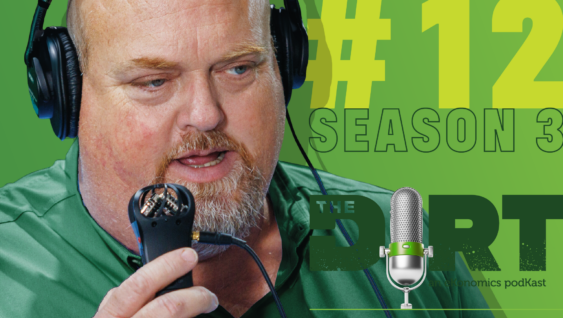Promotional image for The Dirt PodKast with text 'Season 3 Episode 12'