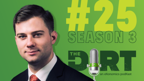 Promotional image for The Dirt PodKast featuring a microphone, with text 'Season 3 Episode 25'