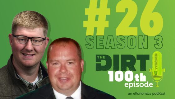 Promotional image for The Dirt PodKast with text 'Season 3 Episode 26, 100th episode'