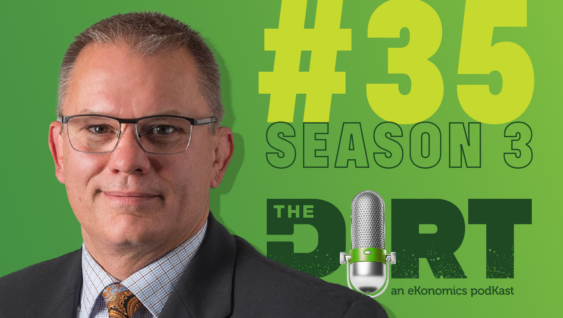 Promotional image for The Dirt PodKast with text 'Season 3 Episode 35'