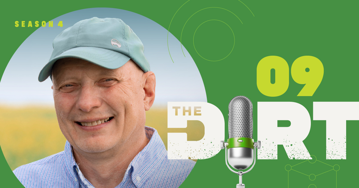 The Dirt PodKast cover showing Nutrien Senior Agronomist Lyle Cowell with text 